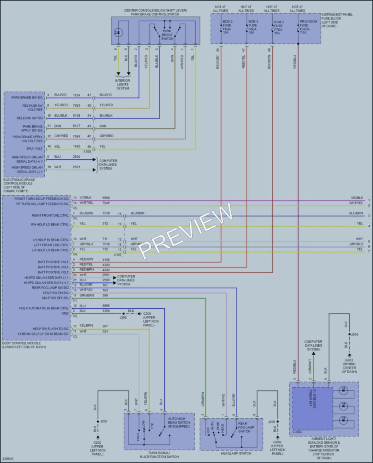 2023 Chevrolet BoltEUV Headlights wiring diagram preview