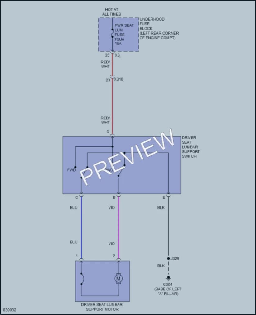 2023 Chevrolet BoltEUV Power Seats wiring diagram preview