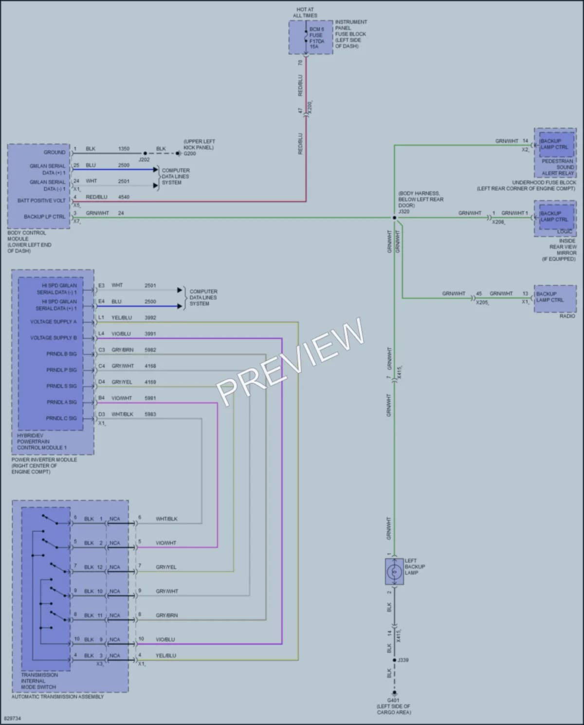2023 Chevrolet BoltEV Exterior Lights wiring diagram preview
