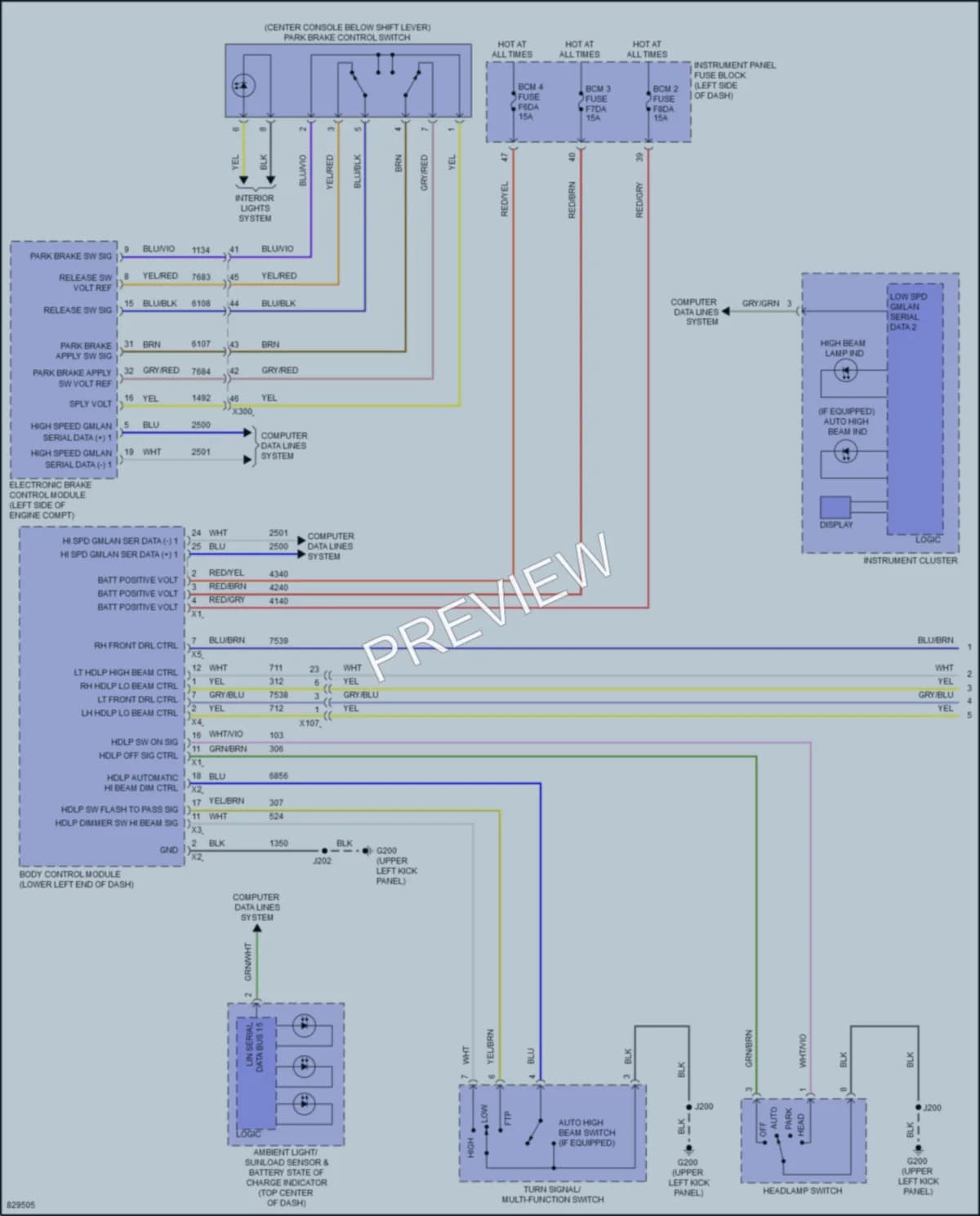 2023 Chevrolet BoltEV Headlights wiring diagram preview