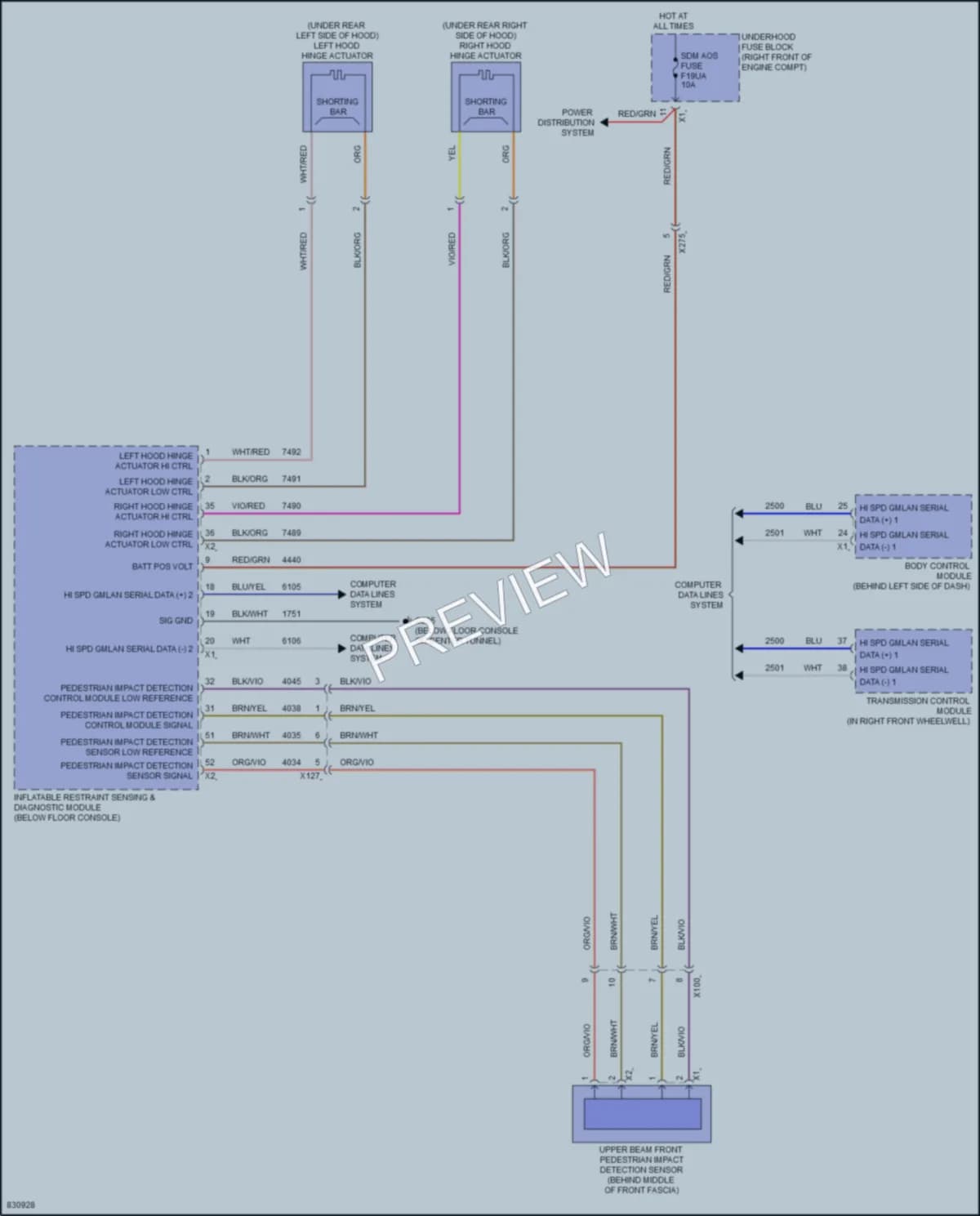 2023 Chevrolet Camaro Active Bodyworks wiring diagram preview
