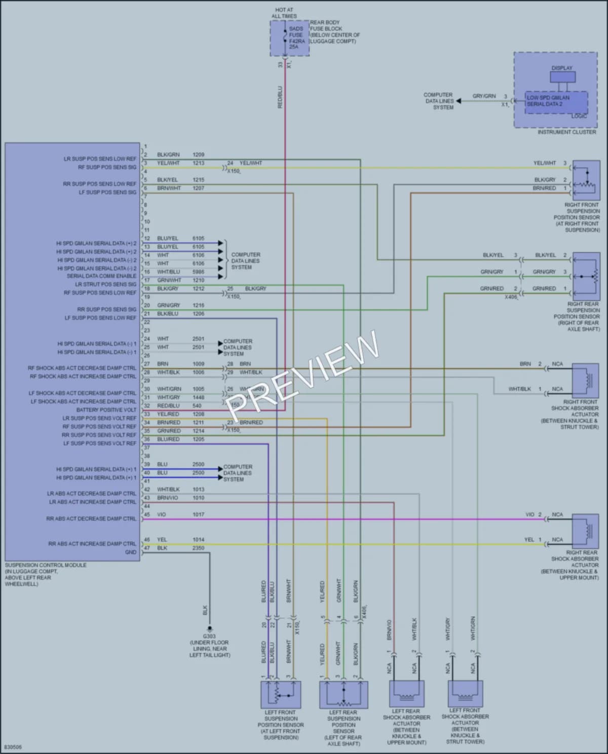 2023 Chevrolet Camaro Electronic Suspension wiring diagram preview