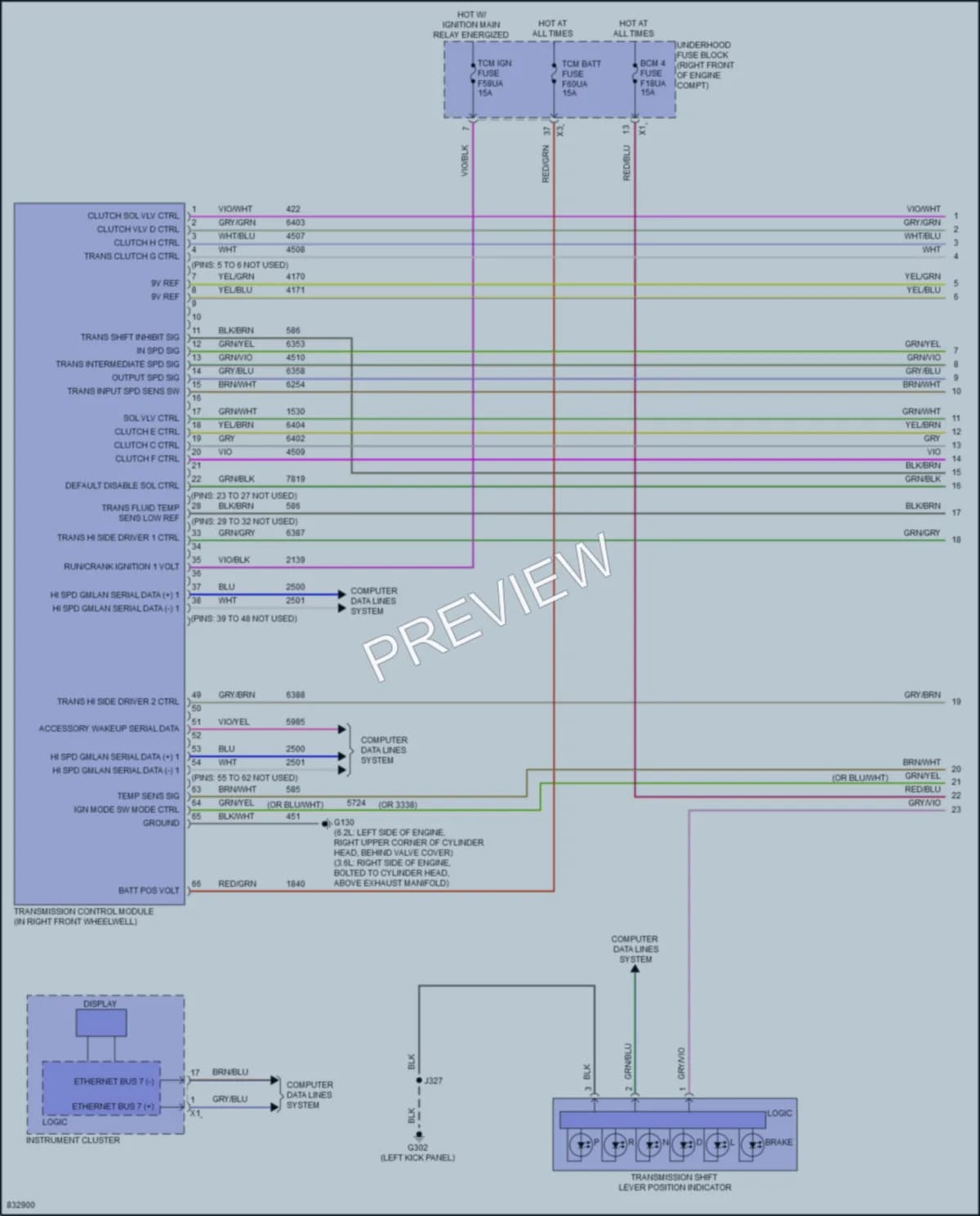 2023 Chevrolet Camaro Transmission wiring diagram preview