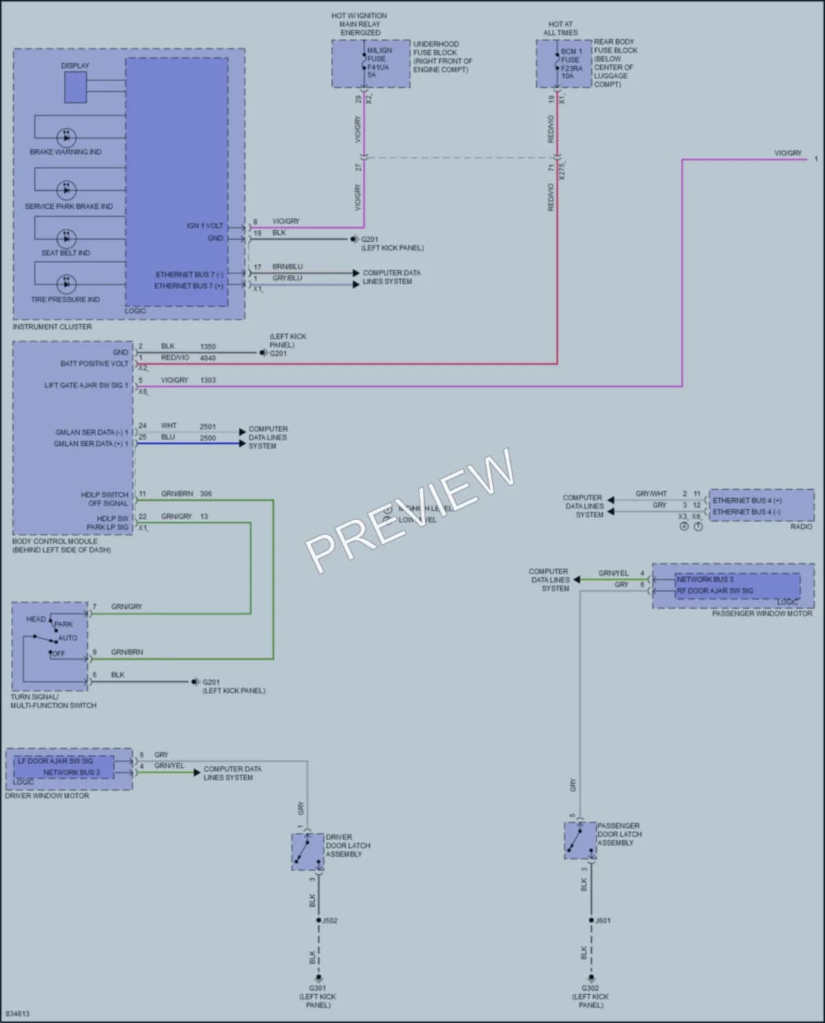 2023 Chevrolet Camaro Warning Systems wiring diagram preview