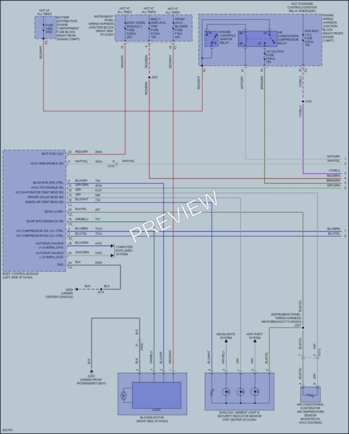 2023 Chevrolet Colorado Air Conditioning wiring diagram preview