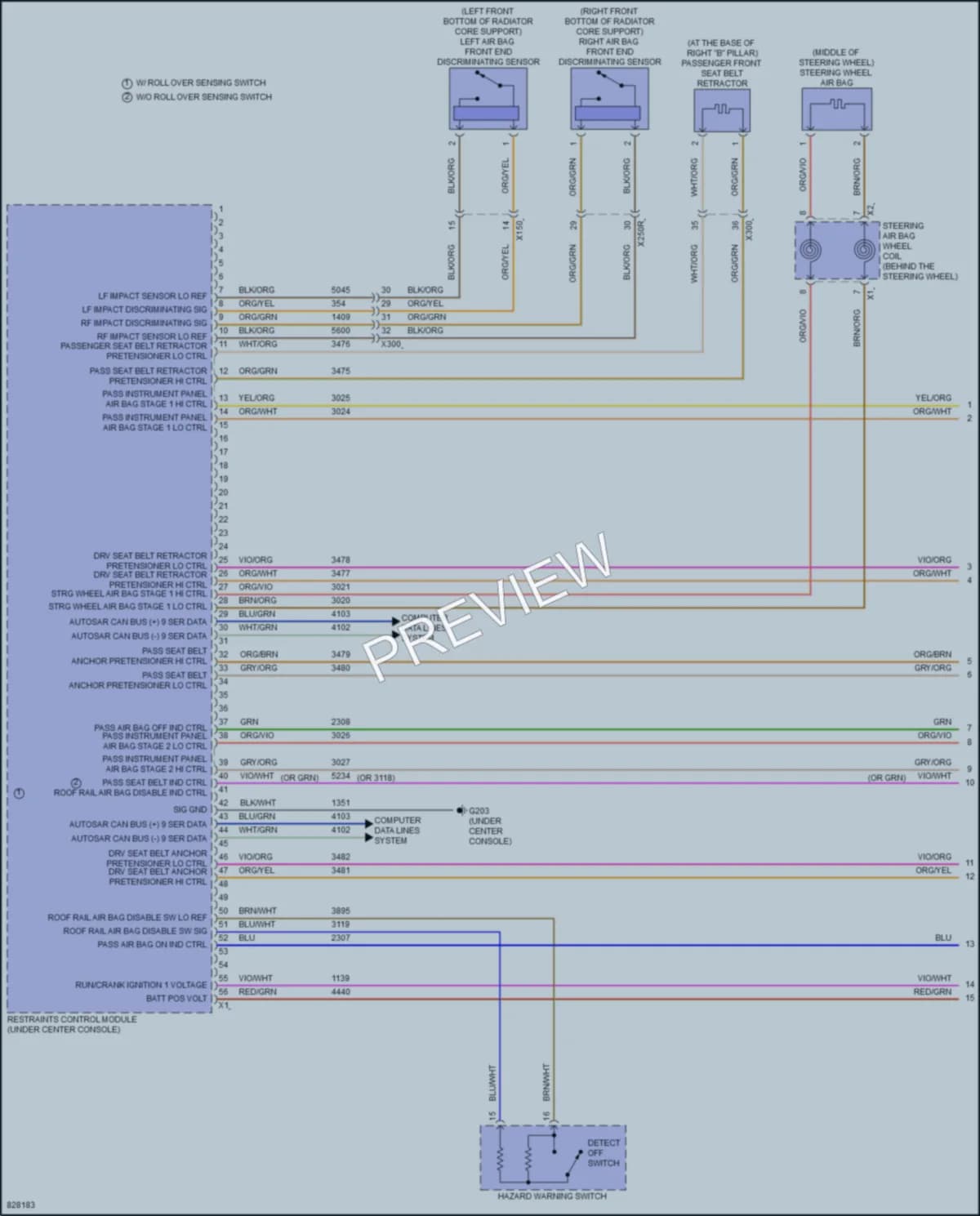 2023 Chevrolet Colorado Supplemental Restraints wiring diagram preview