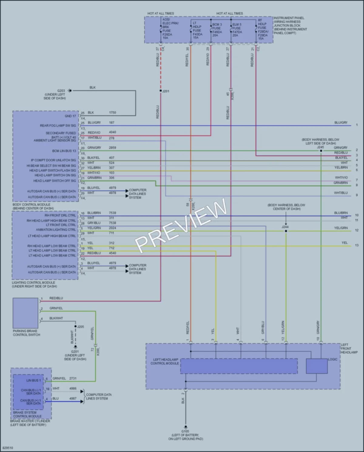2023 Chevrolet CorvetteStingray Headlights wiring diagram preview