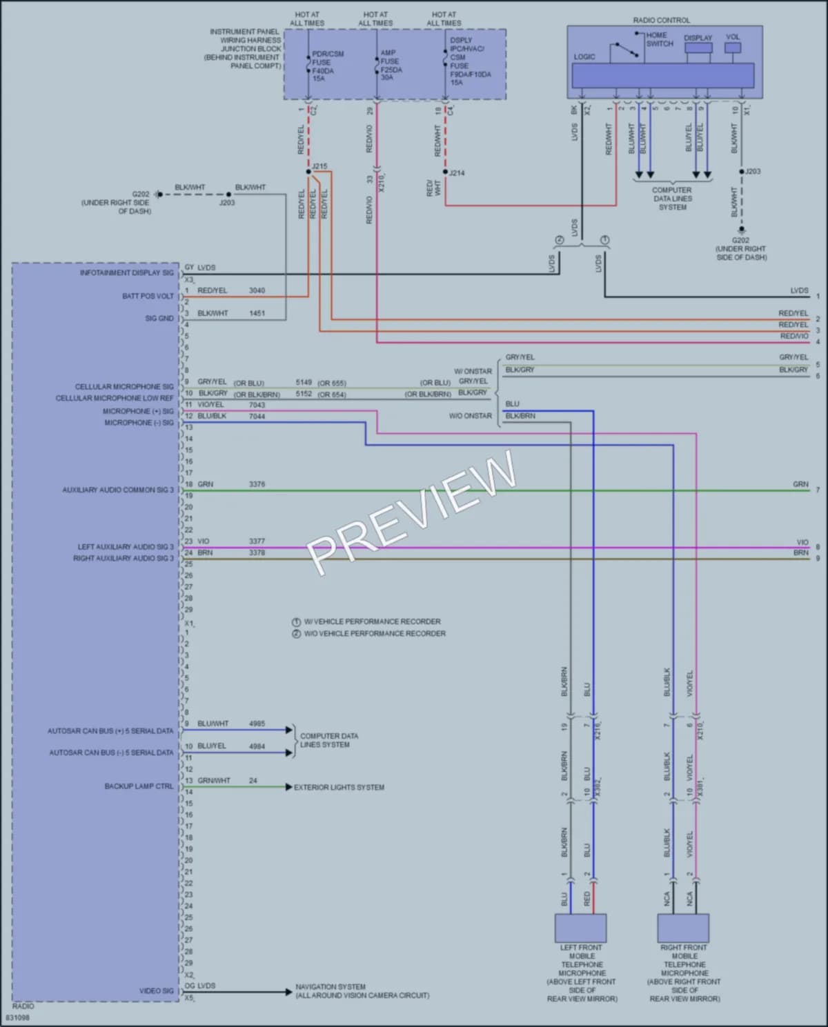 2023 Chevrolet CorvetteStingray Radio wiring diagram preview