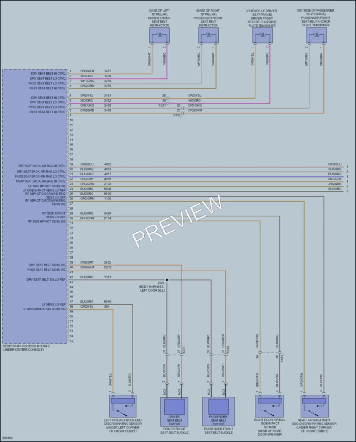 2023 Chevrolet CorvetteStingray Supplemental Restraints wiring diagram preview
