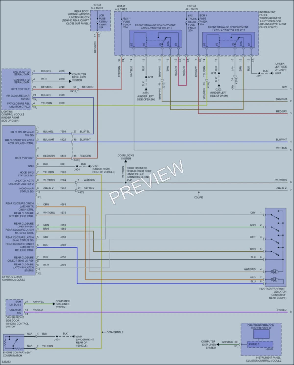 2023 Chevrolet CorvetteStingray Trunk Tailgate Fuel Door wiring diagram preview