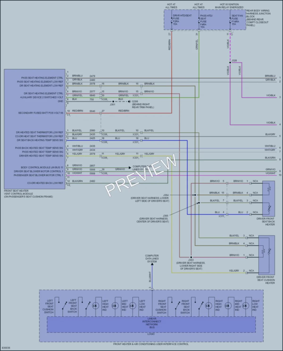 2023 Chevrolet CorvetteZ06 Power Seats wiring diagram preview