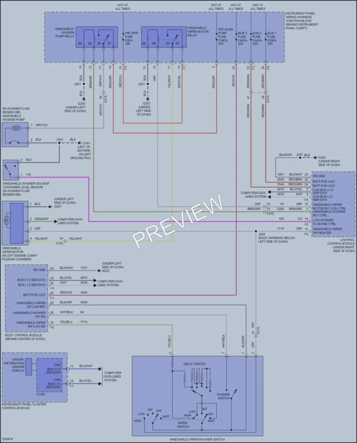 2023 Chevrolet CorvetteZ06 Wiper Washer wiring diagram preview