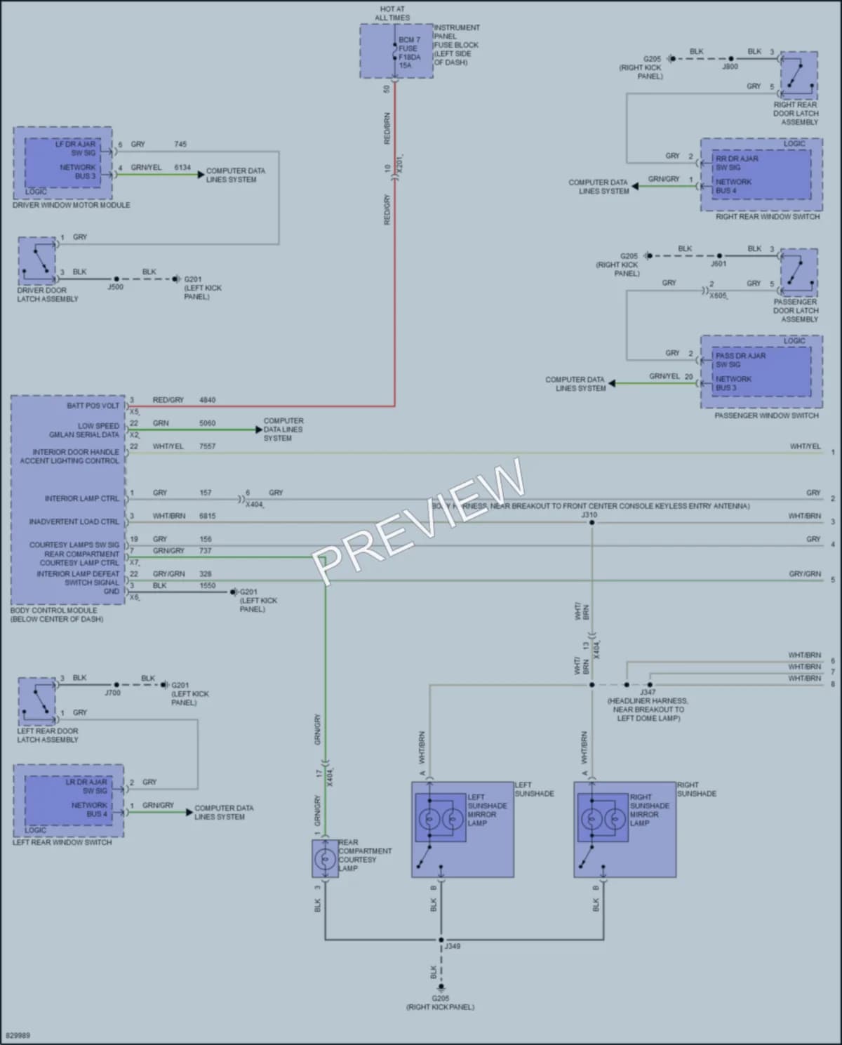 2023 Chevrolet Equinox Interior Lights wiring diagram preview