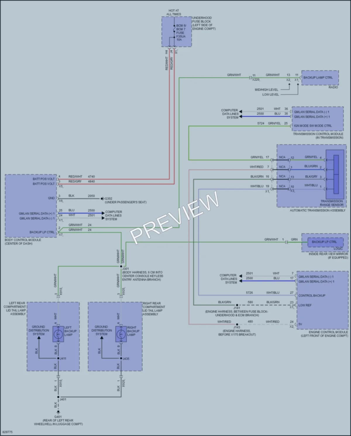 2023 Chevrolet Malibu Exterior Lights wiring diagram preview