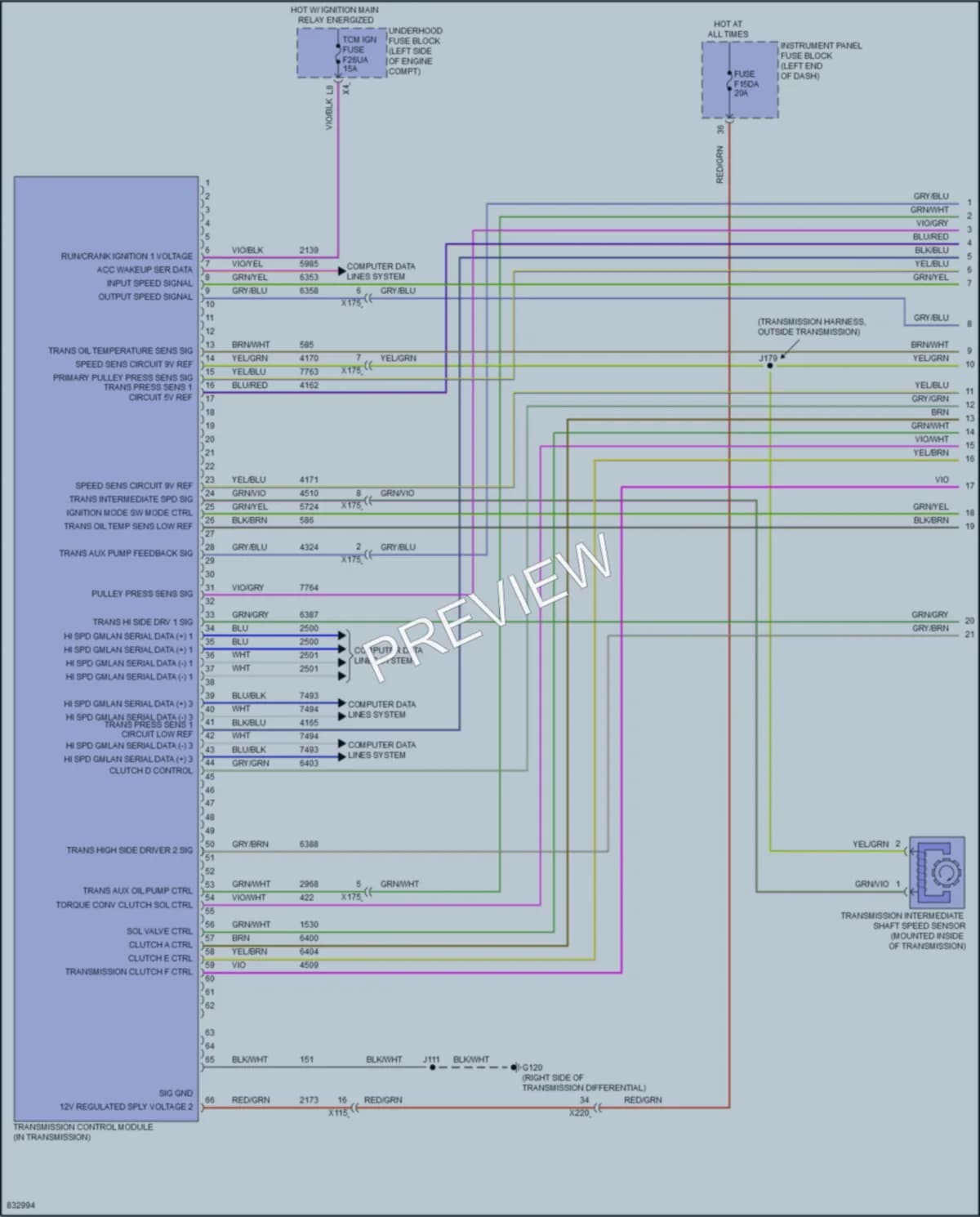 2023 Chevrolet Malibu Transmission wiring diagram preview