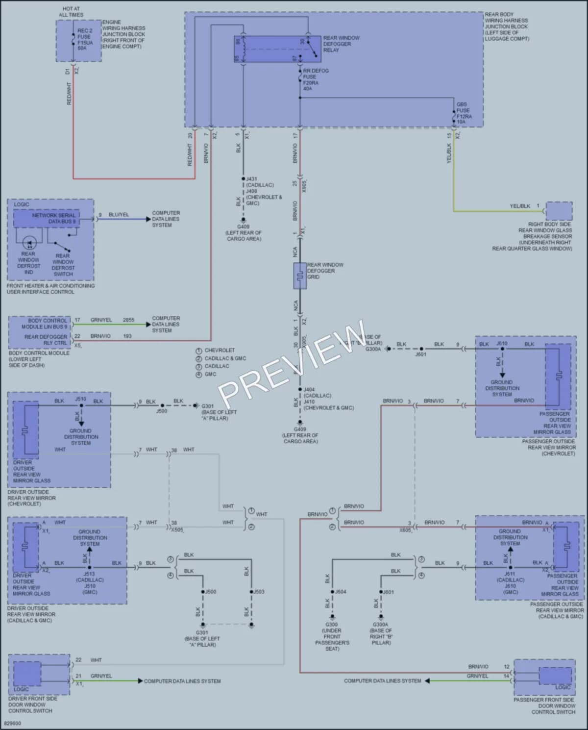2023 Chevrolet Suburban Defoggers wiring diagram preview