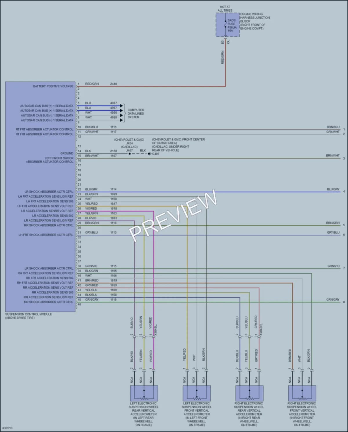 2023 Chevrolet Suburban Electronic Suspension wiring diagram preview