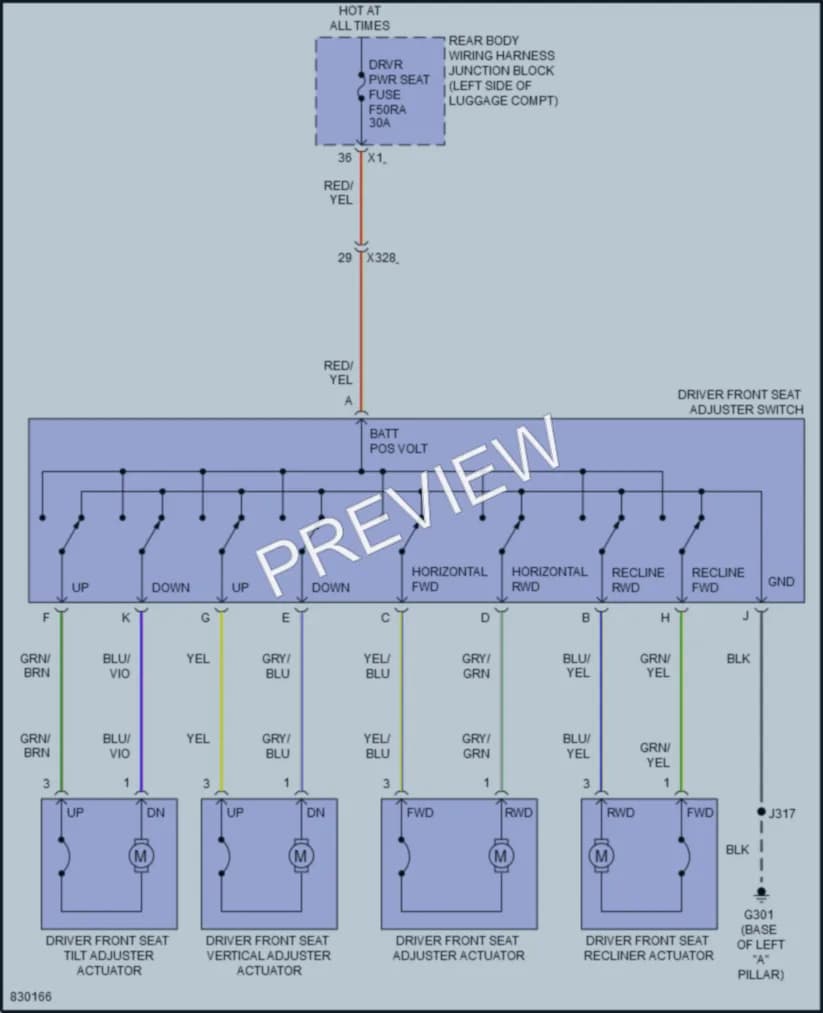 2023 Chevrolet Suburban Power Seats wiring diagram preview