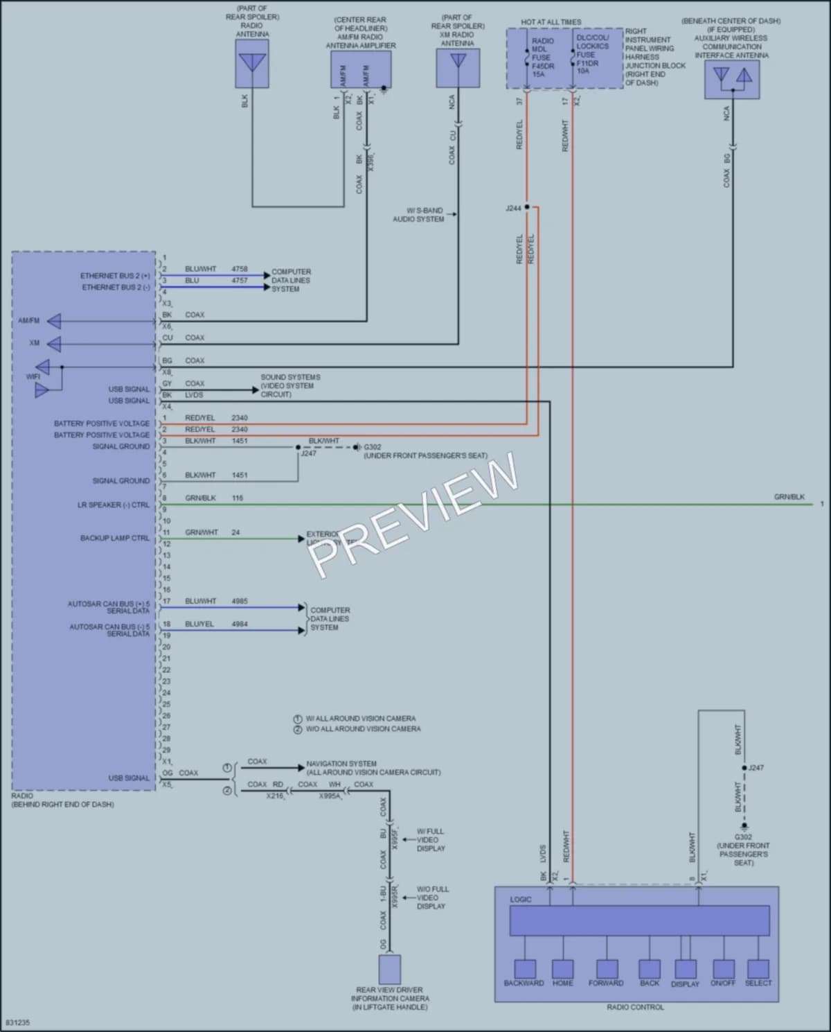 2023 Chevrolet Suburban Radio wiring diagram preview