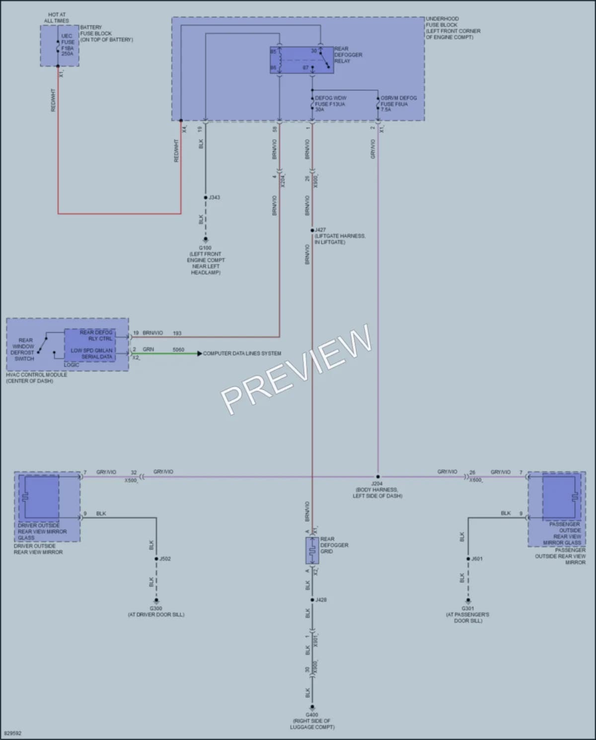 2023 Chevrolet TrailBlazer Defoggers wiring diagram preview