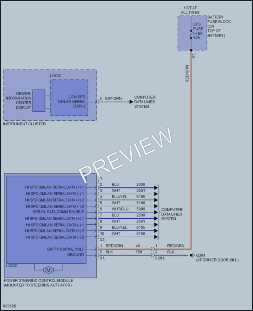 2023 Chevrolet TrailBlazer Electronic Power Steering wiring diagram preview