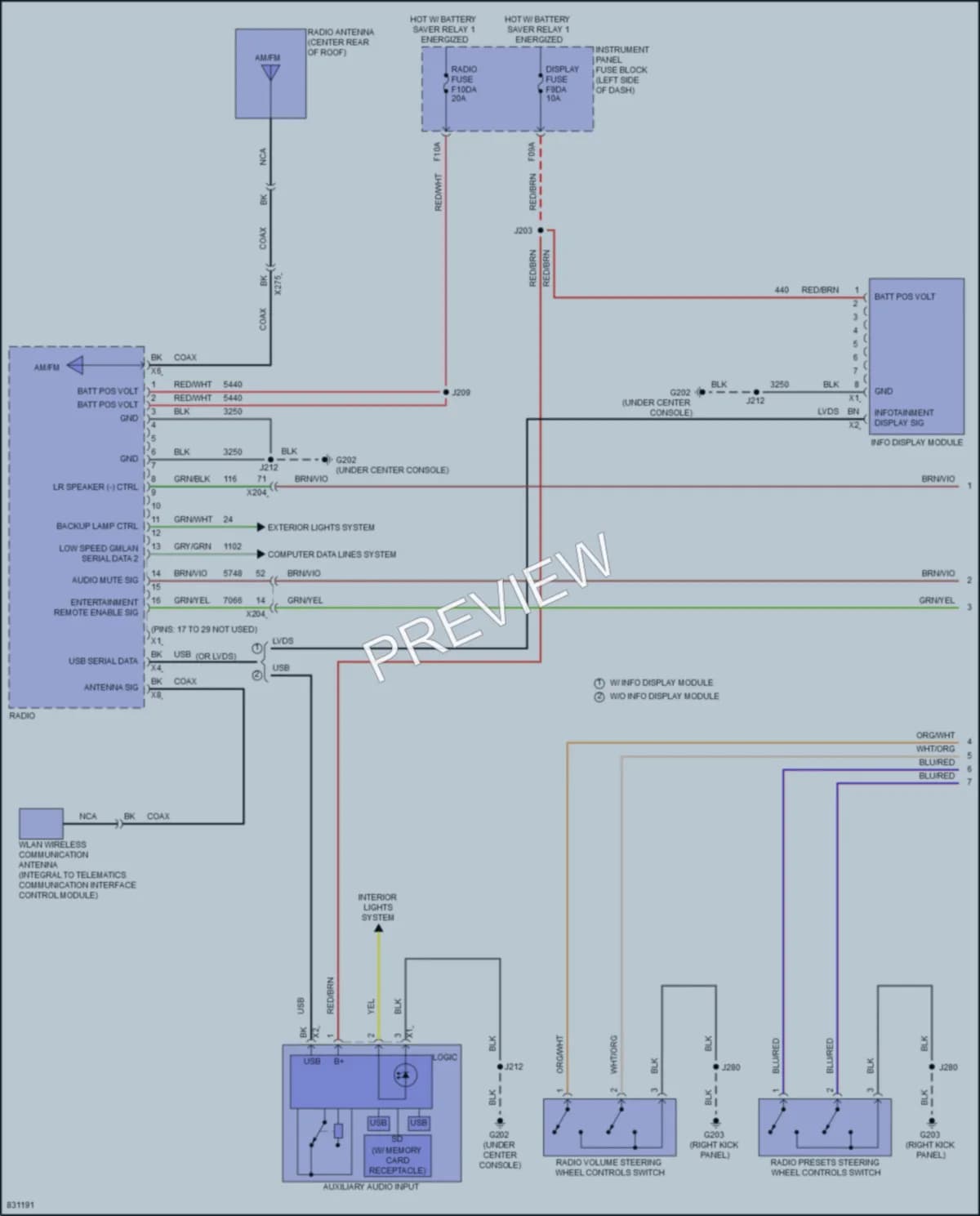 2023 Chevrolet TrailBlazer Radio wiring diagram preview
