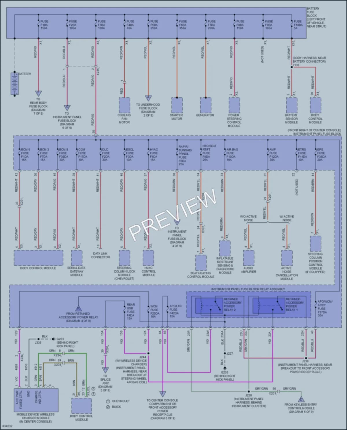 2023 Chevrolet Traverse Power Distribution wiring diagram preview