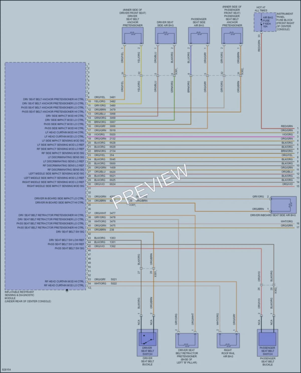 2023 Chevrolet Traverse Supplemental Restraints wiring diagram preview