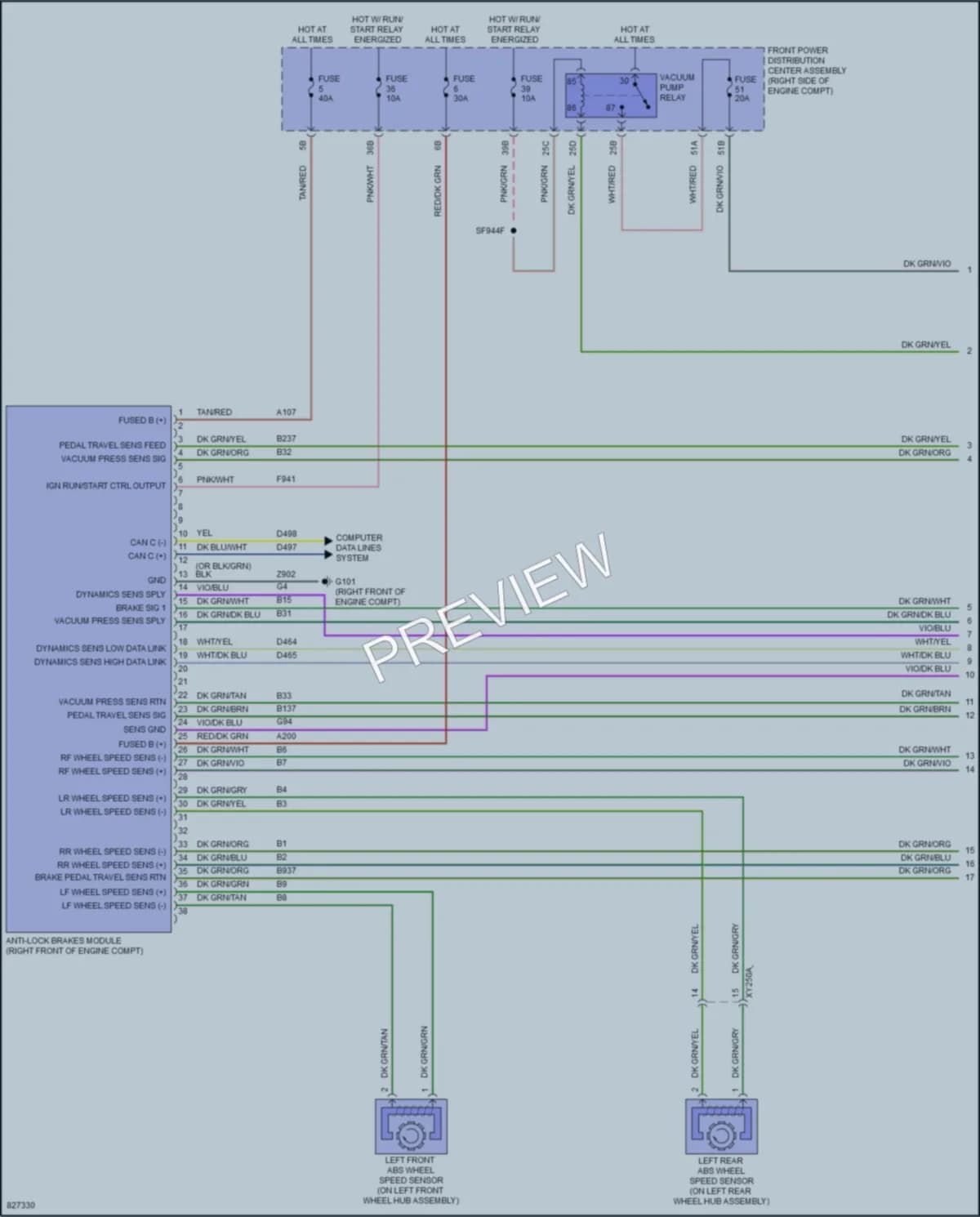 2023 Chrysler 300 Anti Lock Brakes wiring diagram preview