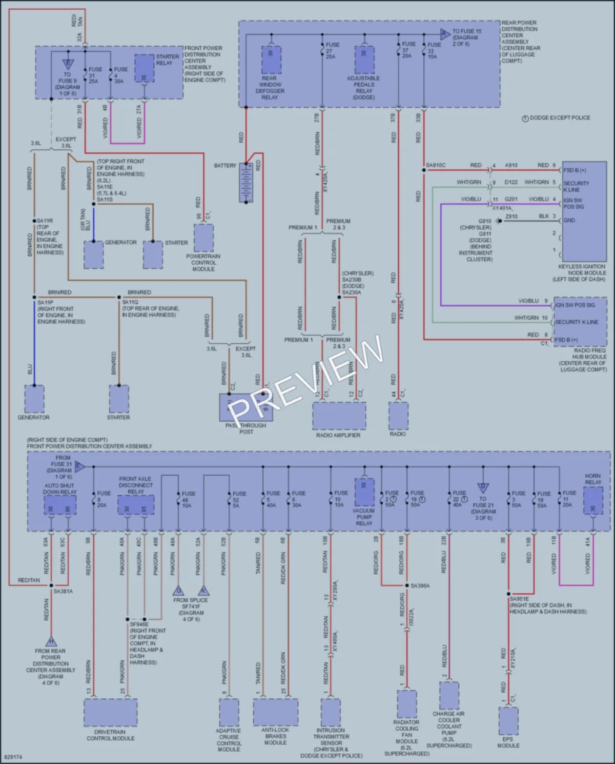 2023 Chrysler 300 Power Distribution wiring diagram preview