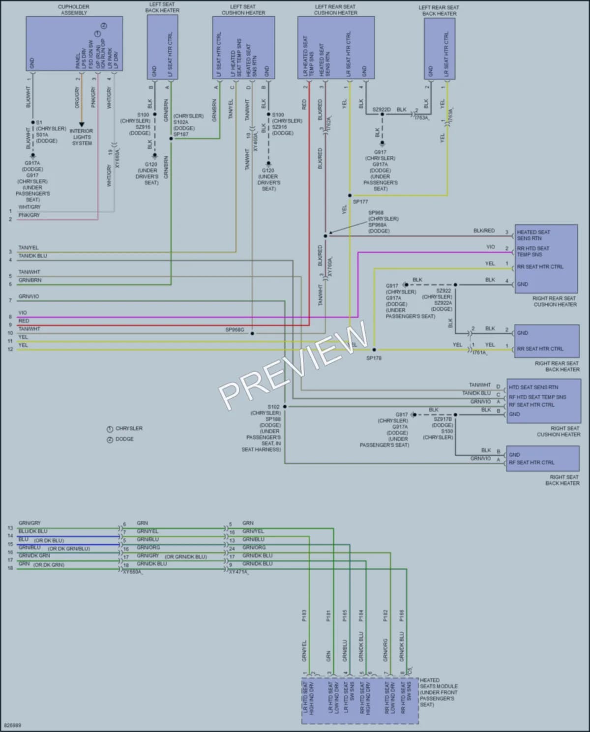2023 Chrysler 300 Power Seats wiring diagram preview