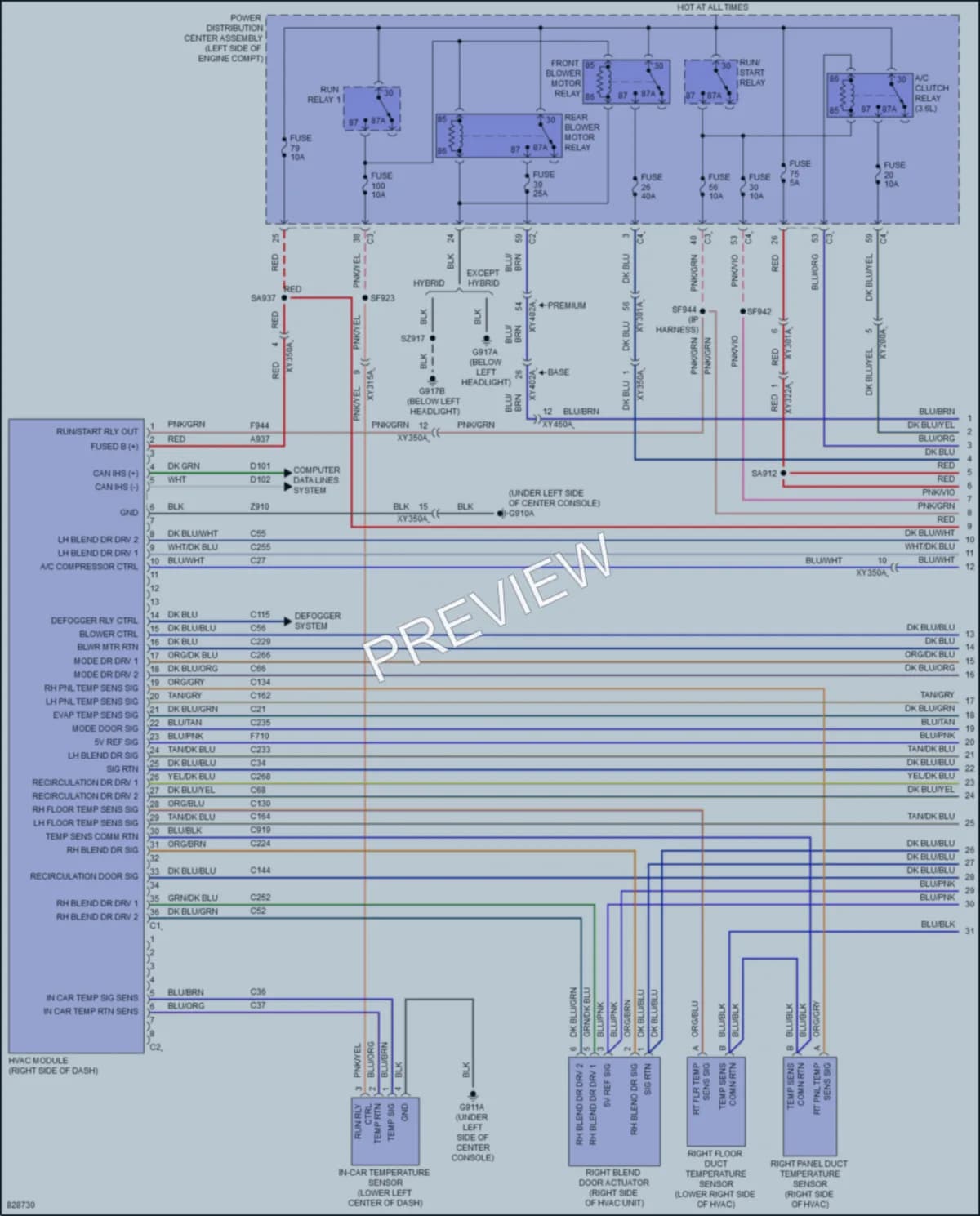 2023 Chrysler PacificaHybrid Air Conditioning wiring diagram preview