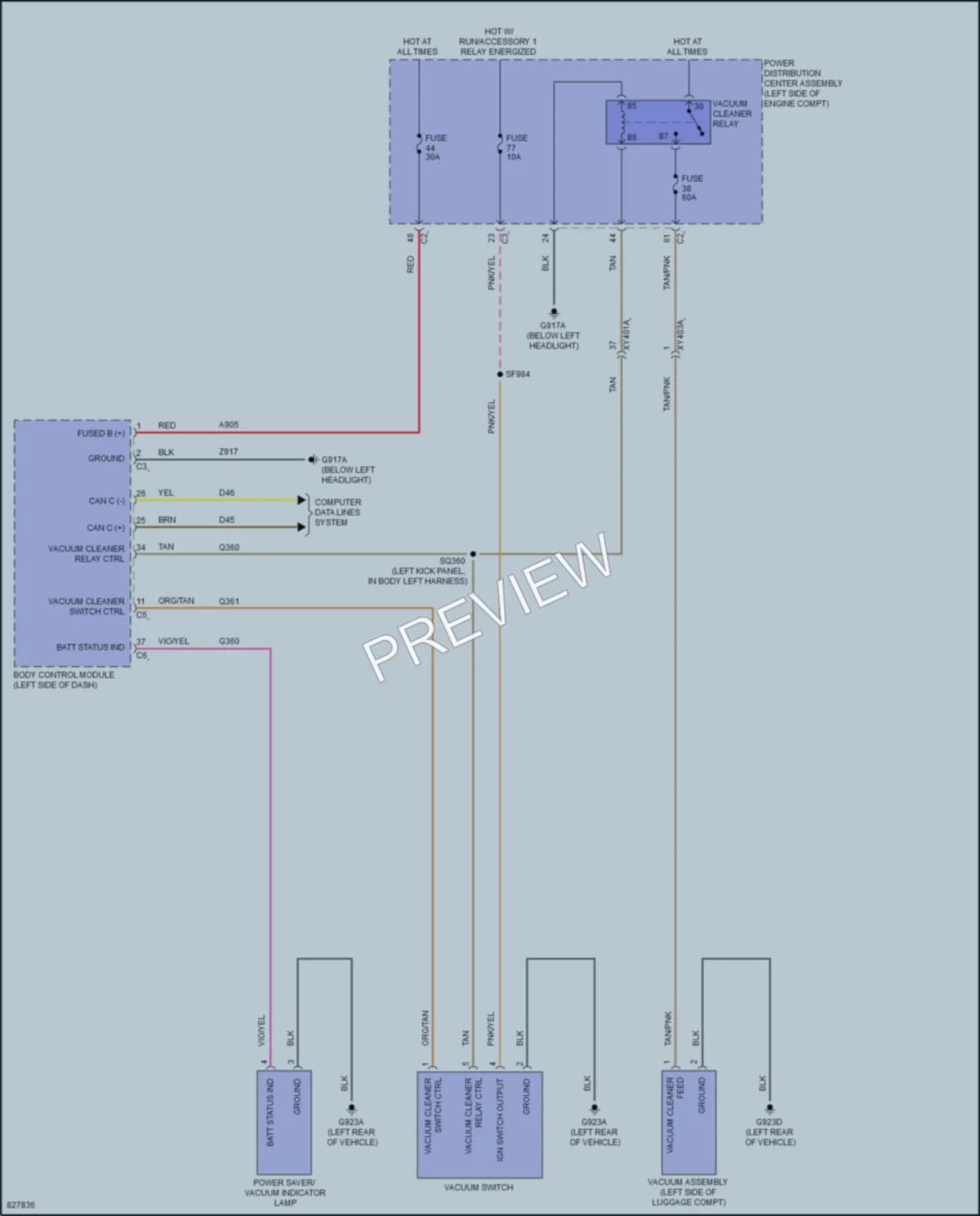 2023 Chrysler PacificaHybrid Cabin Accessories wiring diagram preview