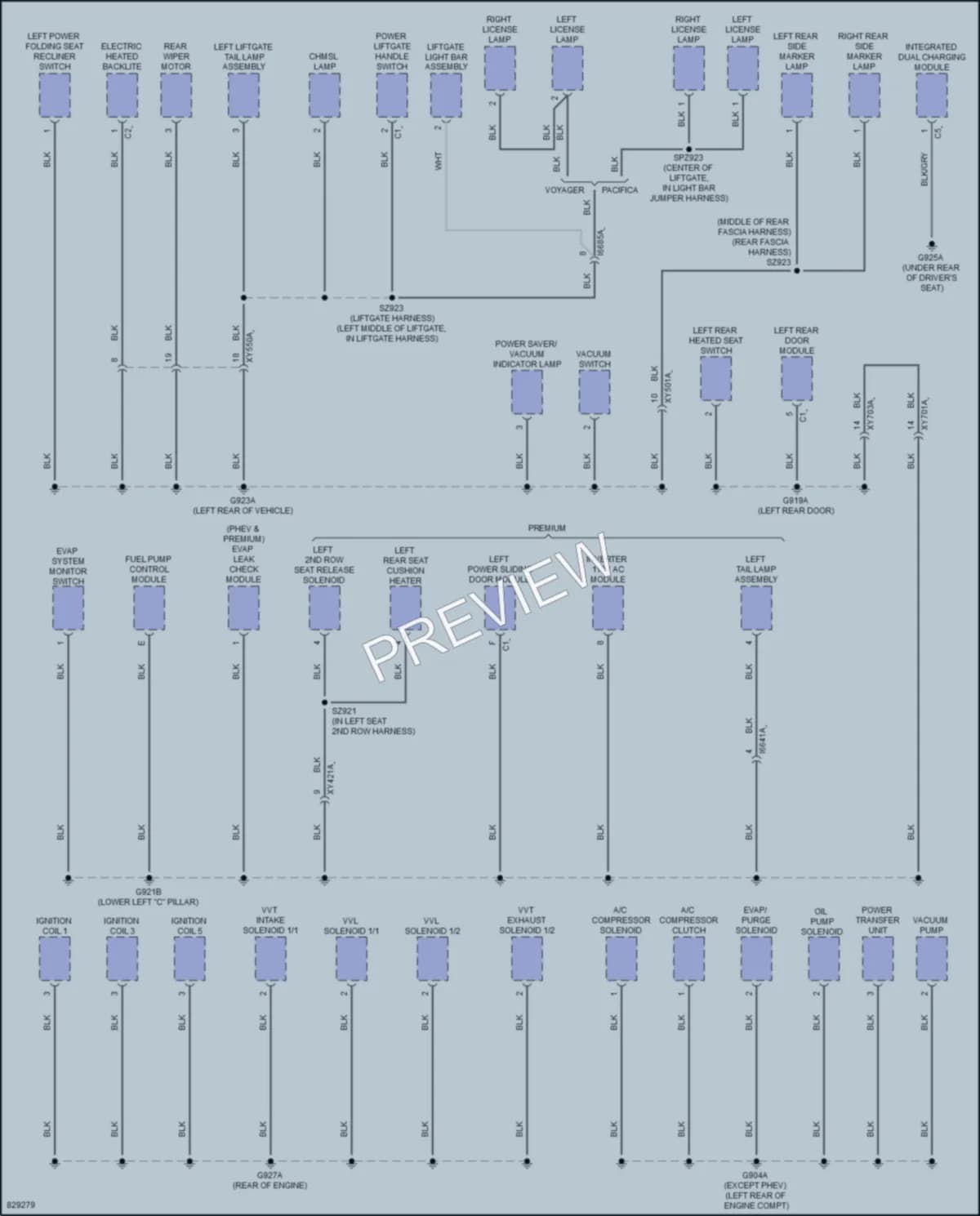 2023 Chrysler PacificaHybrid Ground Distribution wiring diagram preview