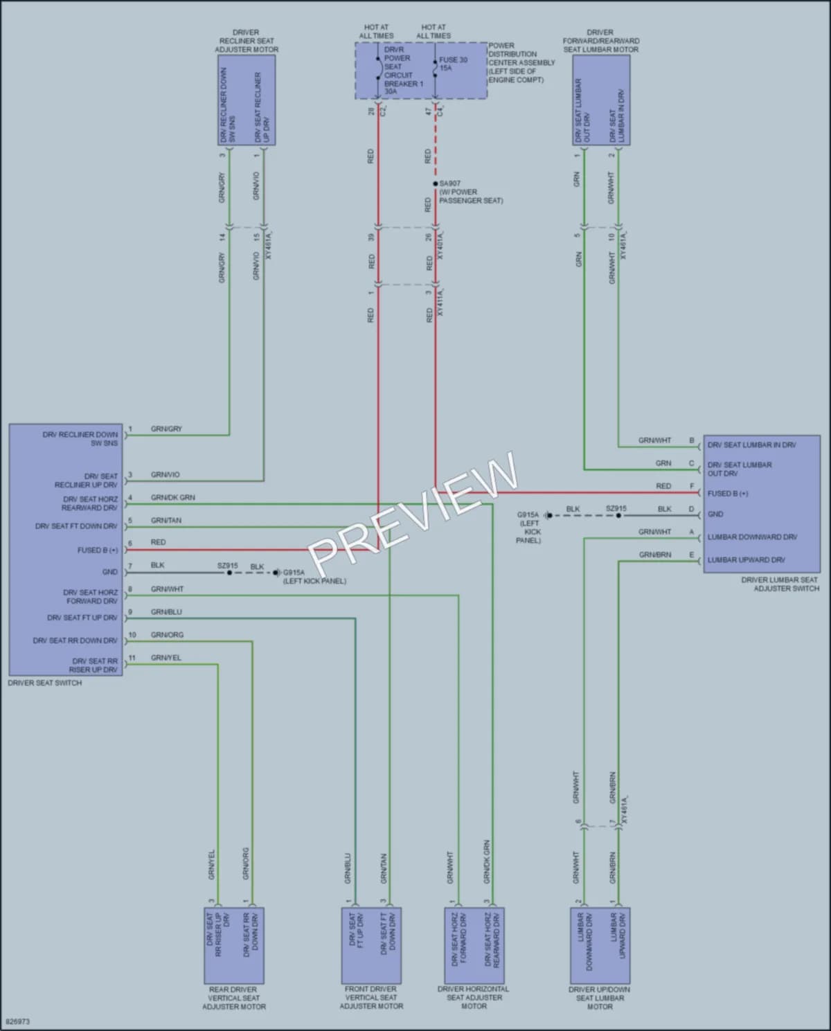 2023 Chrysler PacificaHybrid Power Seats wiring diagram preview