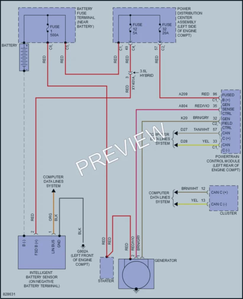 2023 Chrysler PacificaHybrid Starting Charging wiring diagram preview