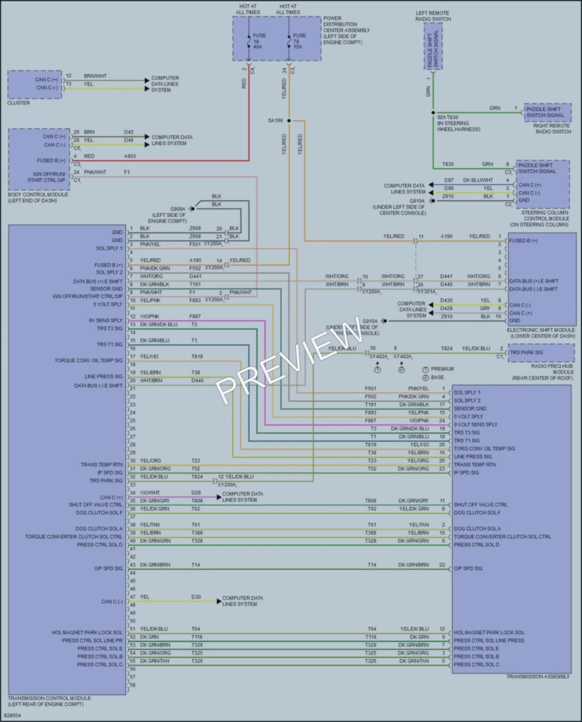 2023 Chrysler PacificaHybrid Transmission wiring diagram preview