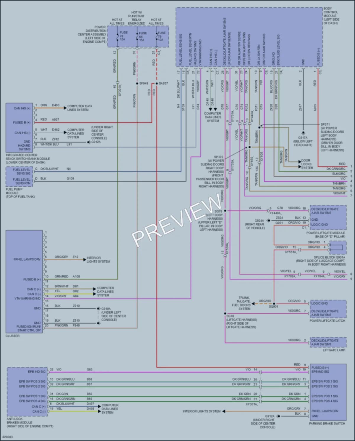 2023 Chrysler Voyager Instrument Cluster wiring diagram preview
