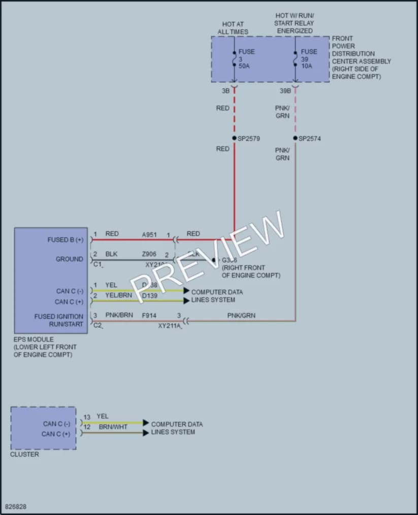 2023 Dodge Challenger Electronic Power Steering wiring diagram preview