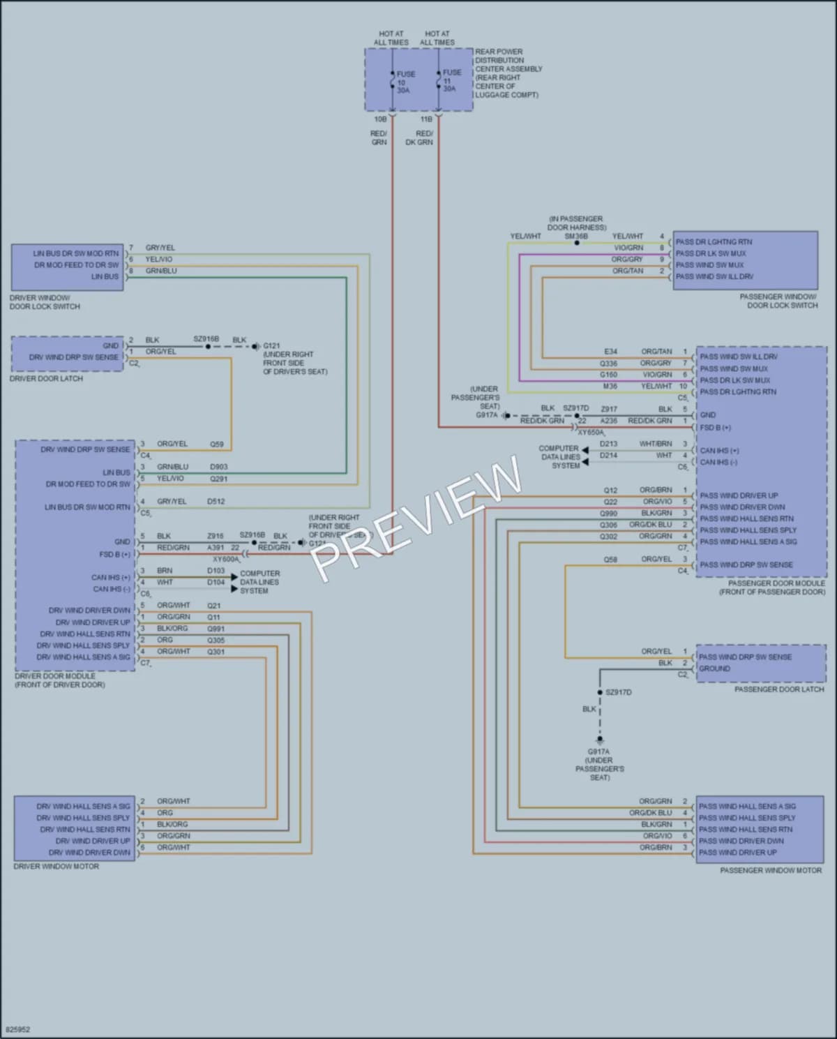 2023 Dodge Challenger Power Windows wiring diagram preview