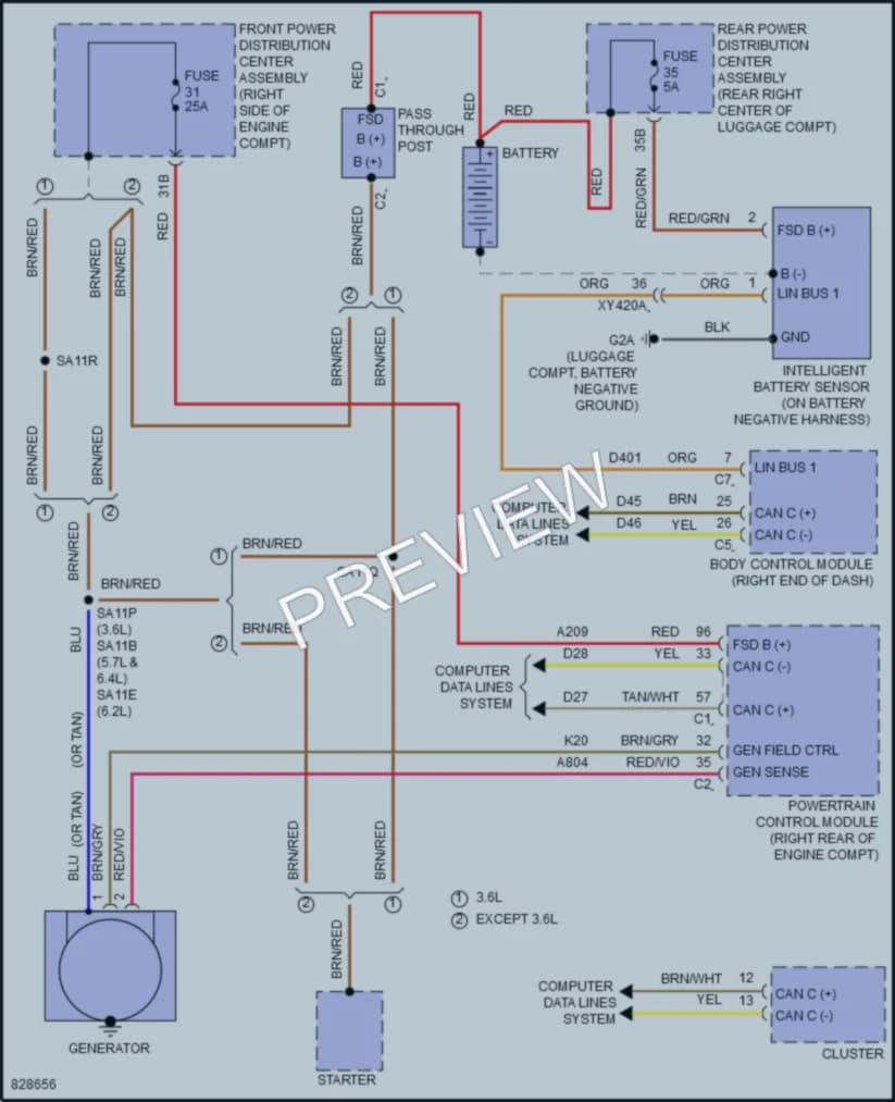 2023 Dodge Challenger Starting Charging wiring diagram preview