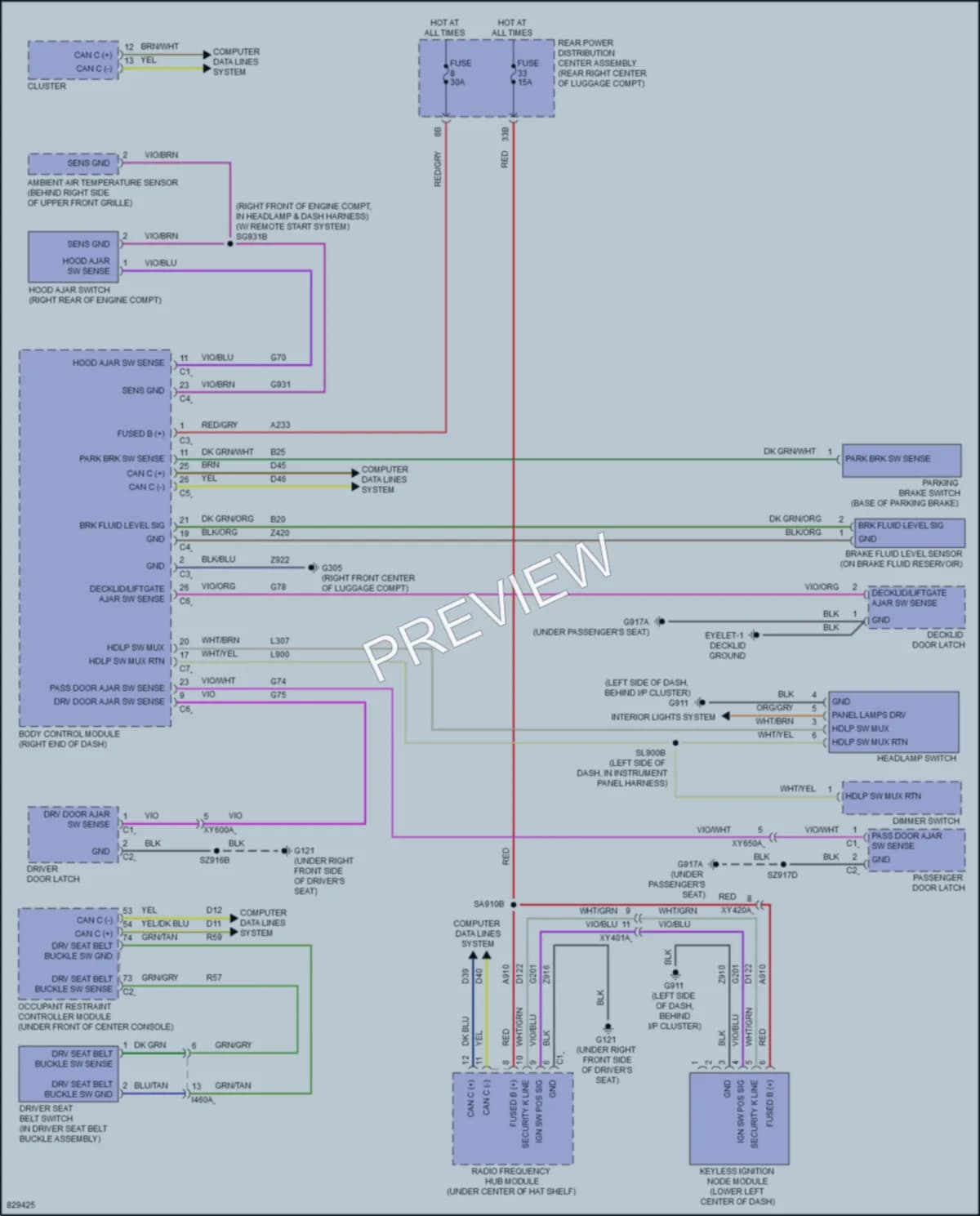 2023 Dodge Challenger Warning Systems wiring diagram preview