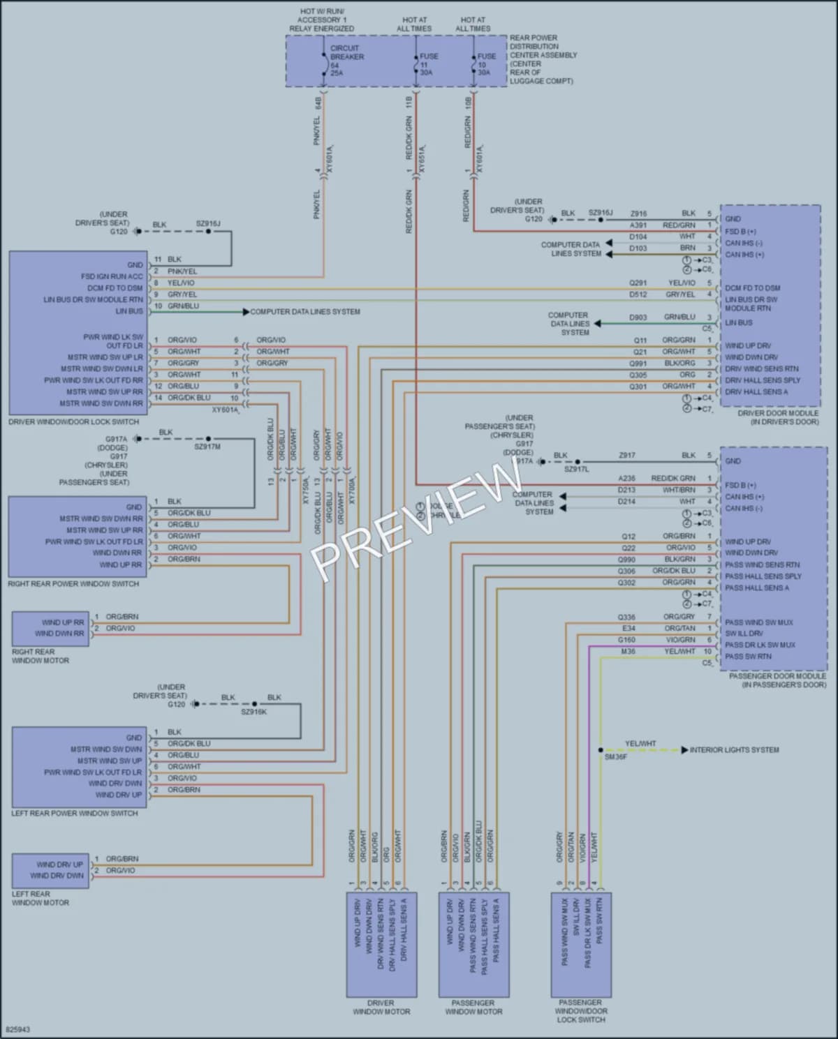 2023 Dodge Charger Power Windows wiring diagram preview
