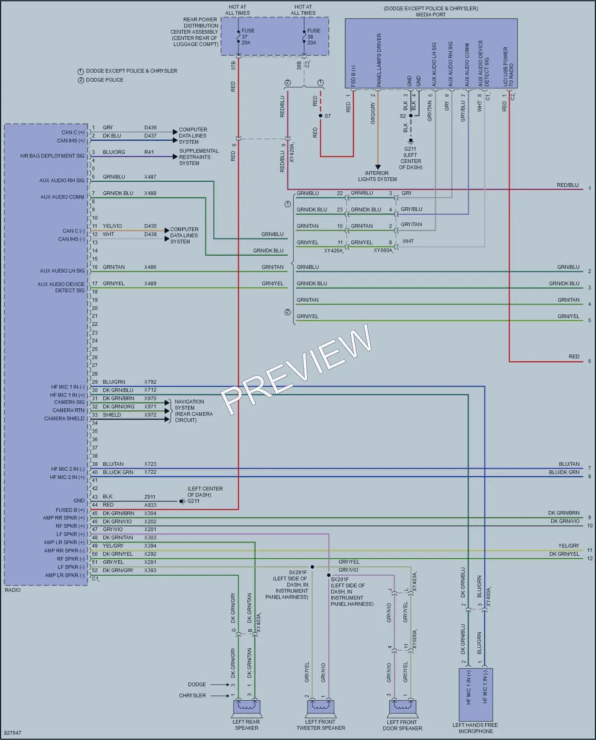 2023 Dodge Charger Radio wiring diagram preview