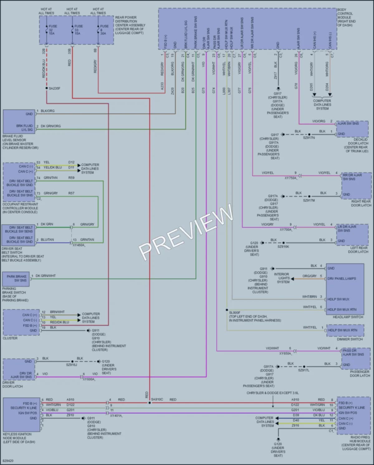 2023 Dodge Charger Warning Systems wiring diagram preview