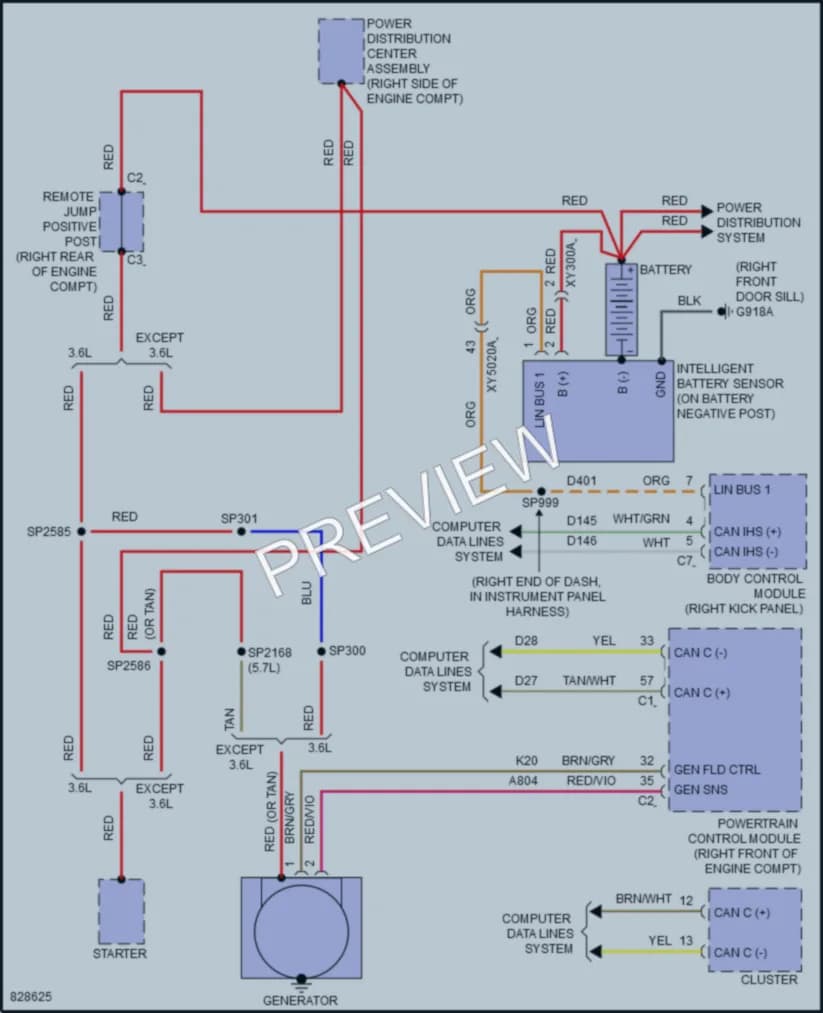 2023 Dodge Durango Starting Charging wiring diagram preview