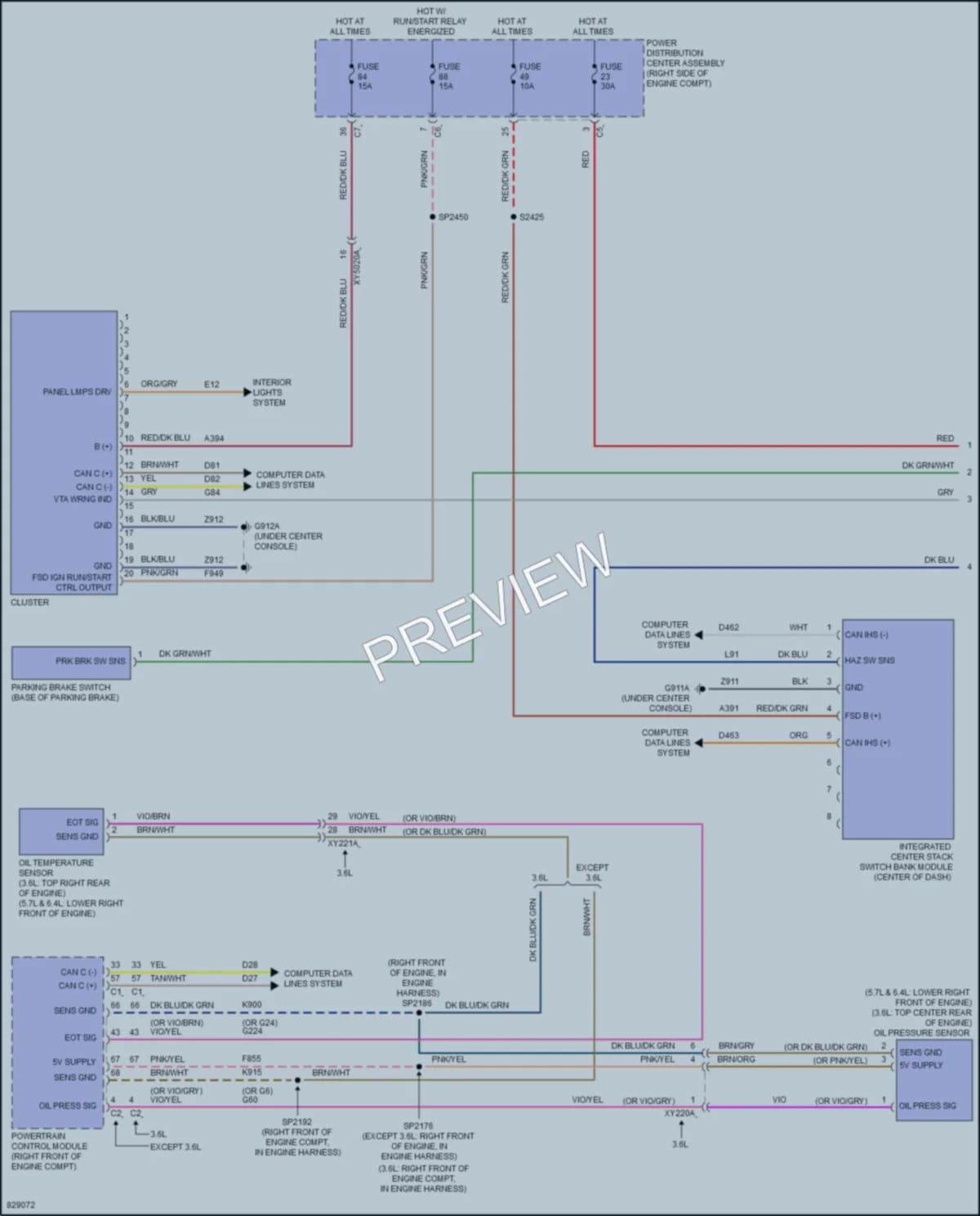 2023 Dodge DurangoPursuit Instrument Cluster wiring diagram preview