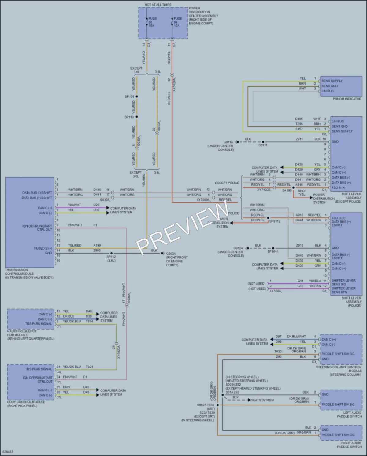 2023 Dodge DurangoPursuit Transmission wiring diagram preview