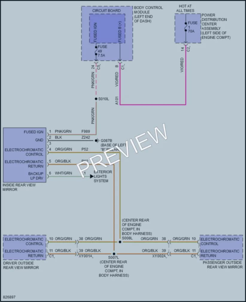 2023 Dodge Hornet Power Mirrors wiring diagram preview