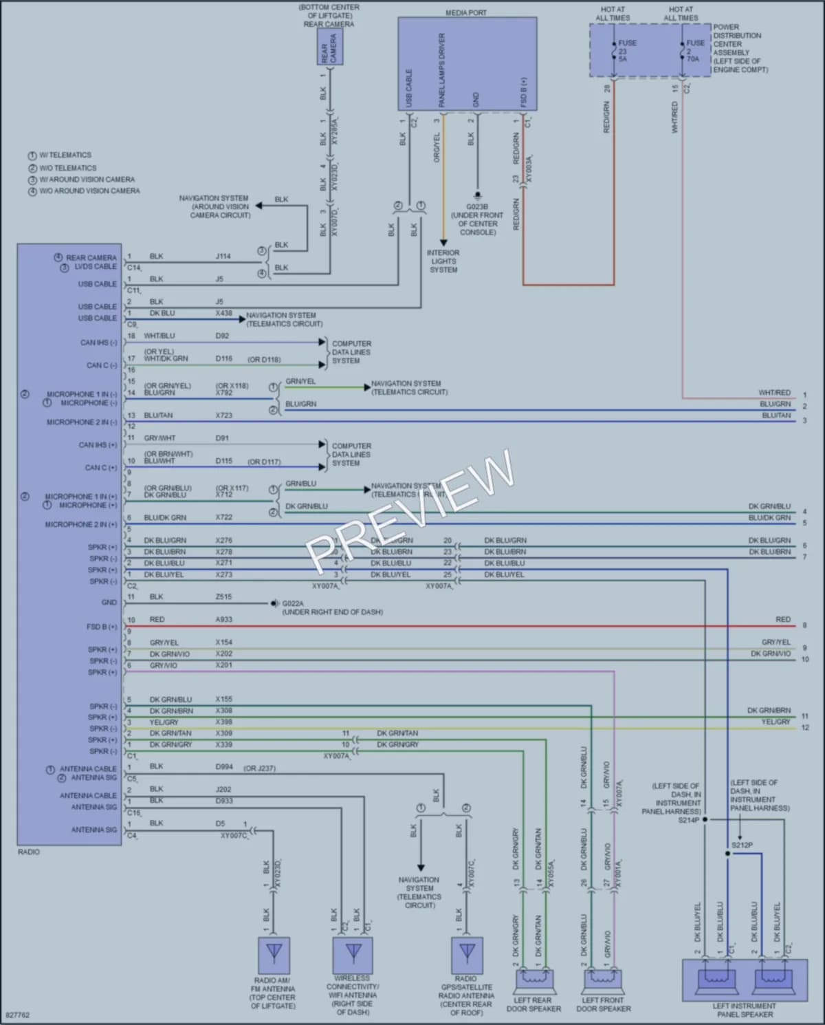 2023 Dodge Hornet Radio wiring diagram preview